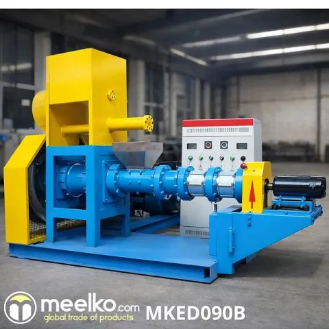 Imagen del producto relacionado Extrusora de Alimento para Perros MKED090B, 300-350 kg/h - Extrusora MKED090B de 37 kW para producir croquetas de alimento para perros a razón de 300 a 350 kg/h, con control preciso…