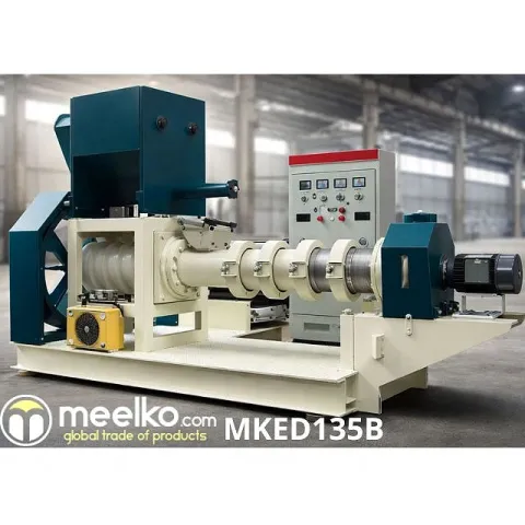 Imagen del producto relacionado Extrusora de Alimento para Perros MKED135B, 700-800 kg/h - Extrusora MKED135B de 75 kW para producir croquetas de alimento para perros a razón de 700 a 800 kg/h, con control preciso…